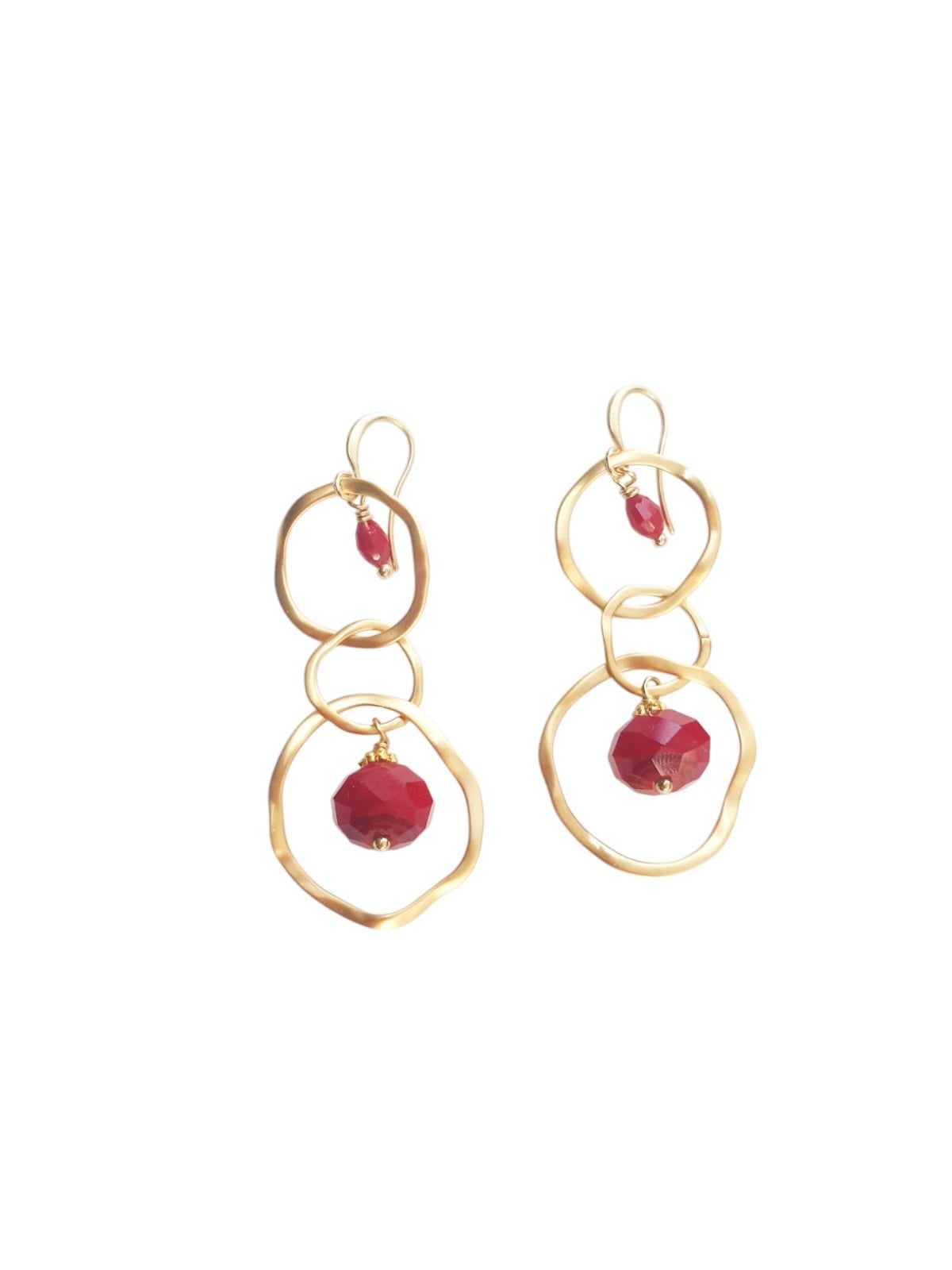 Bourgondische agaat oorbellen