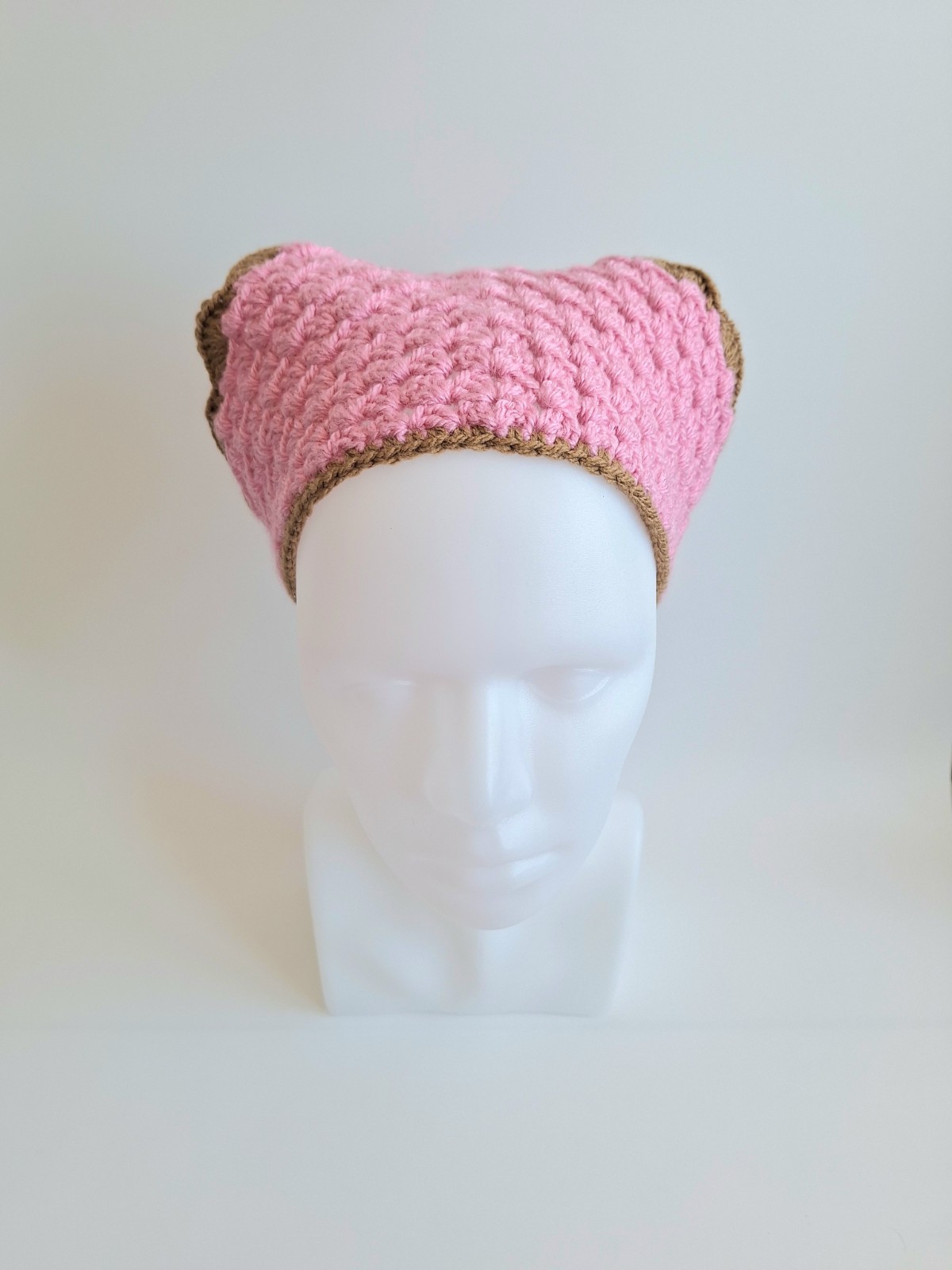 Gehaakte bandana | Lichtroze en lichtbruin - 118492 Gehaakte bandana | Lichtroze en lichtbruin