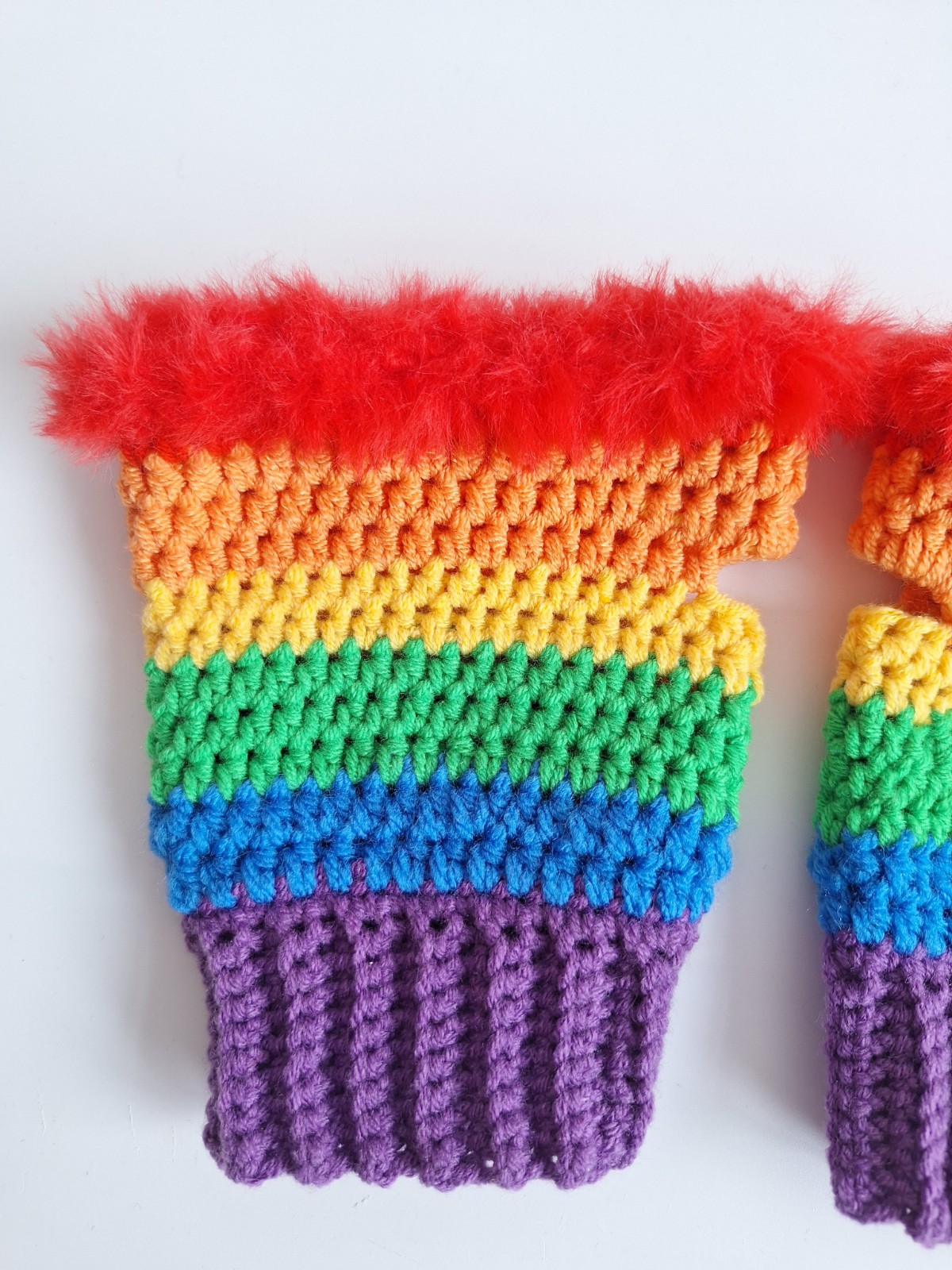 Gehaakte handschoenen - gehaakte vingerloze handschoenen | Regenboog