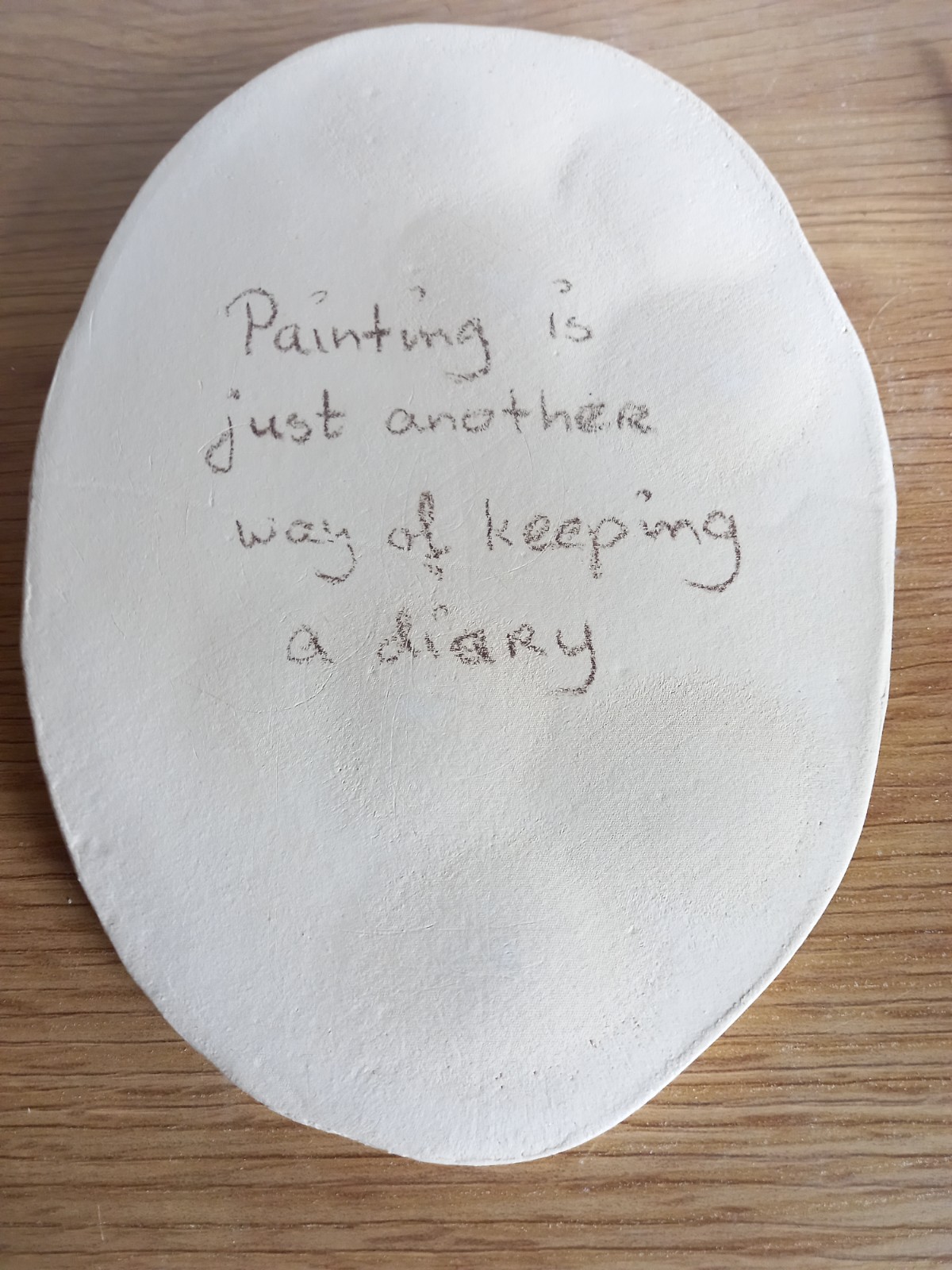 Keramieken schilderspalet Koolzaad ovaal klein