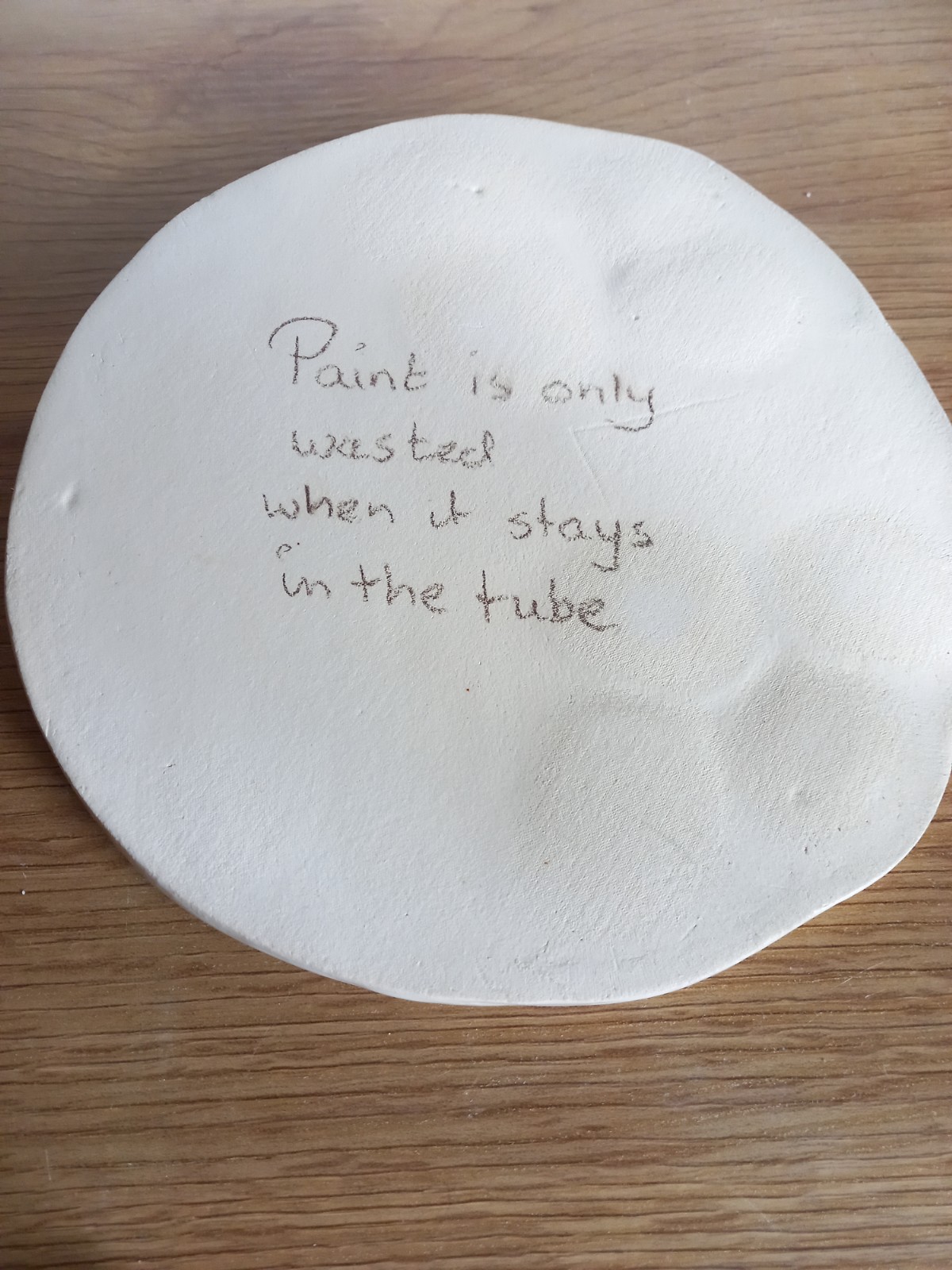 Keramieken schilderspalet Koolzaad rond