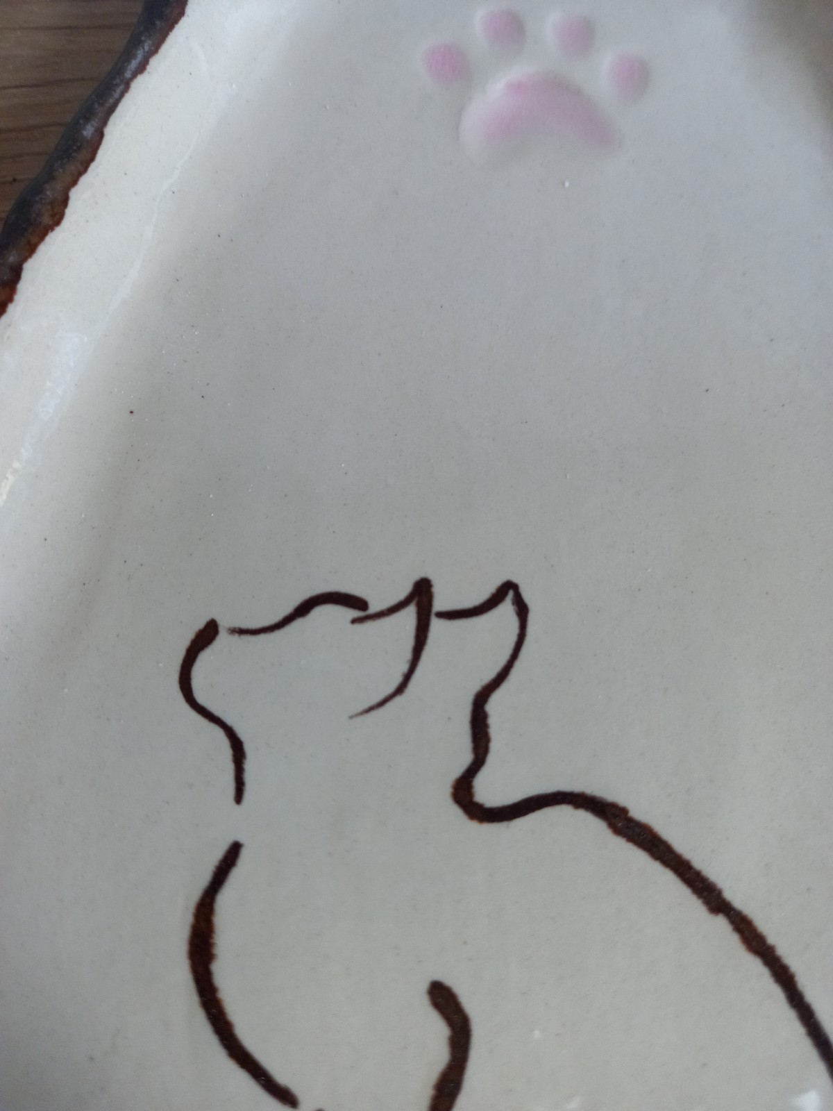 Keramieken schoteltje met kattenafbeelding 6, handmade en handpainted