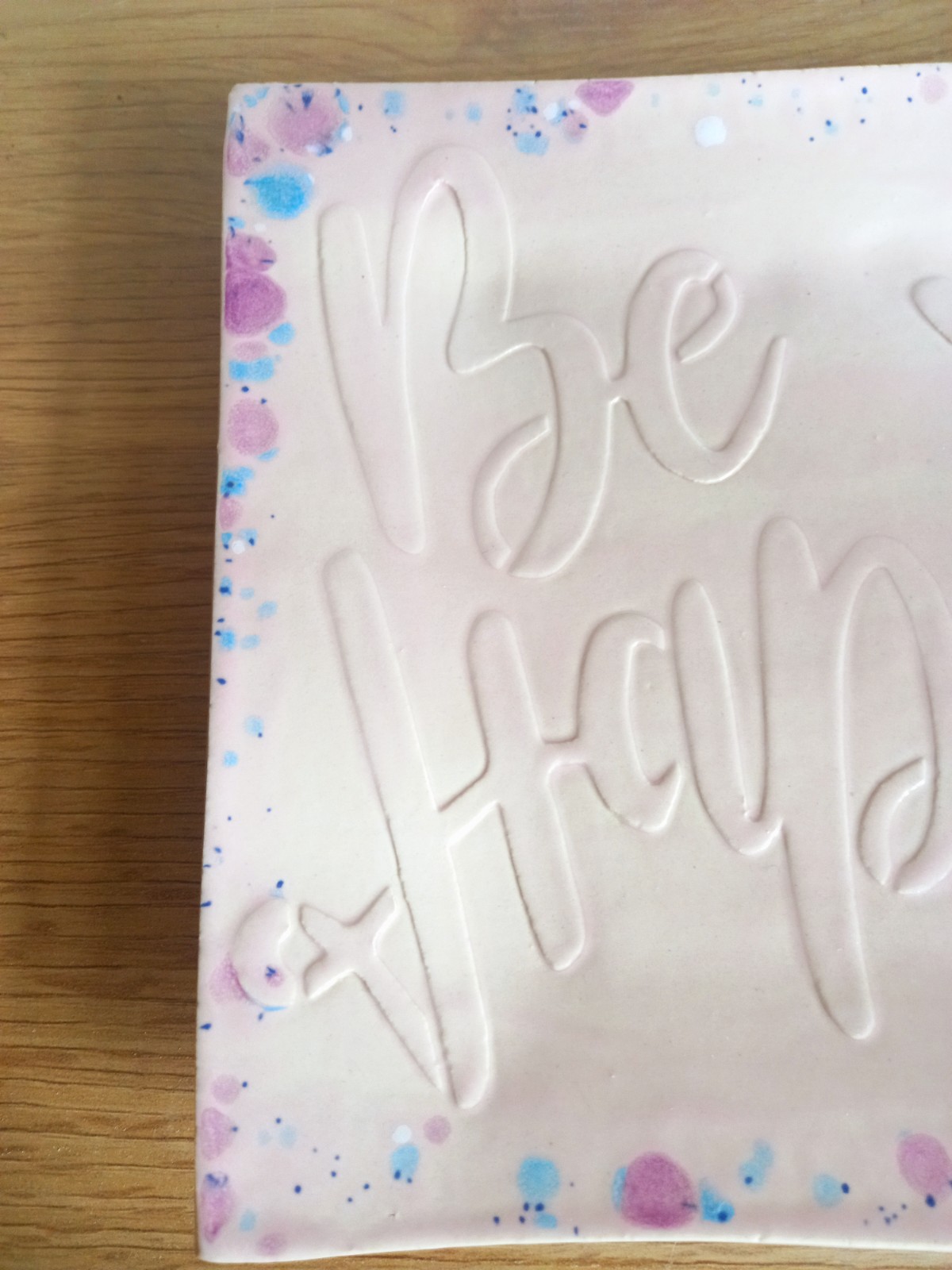 Keramieken serveer/ontbijtbordje met quote