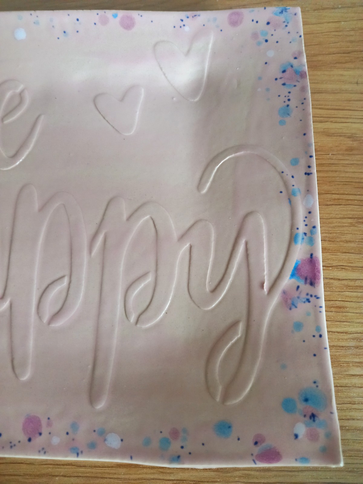 Keramieken serveer/ontbijtbordje met quote