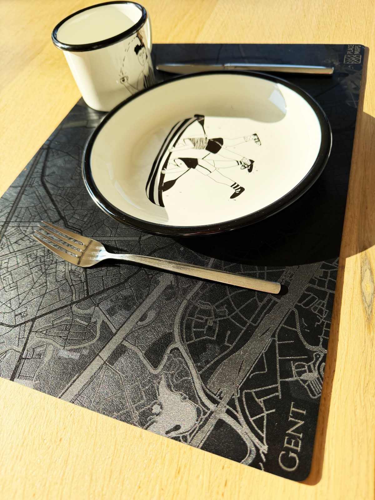 Place Maps Placemat Zwart