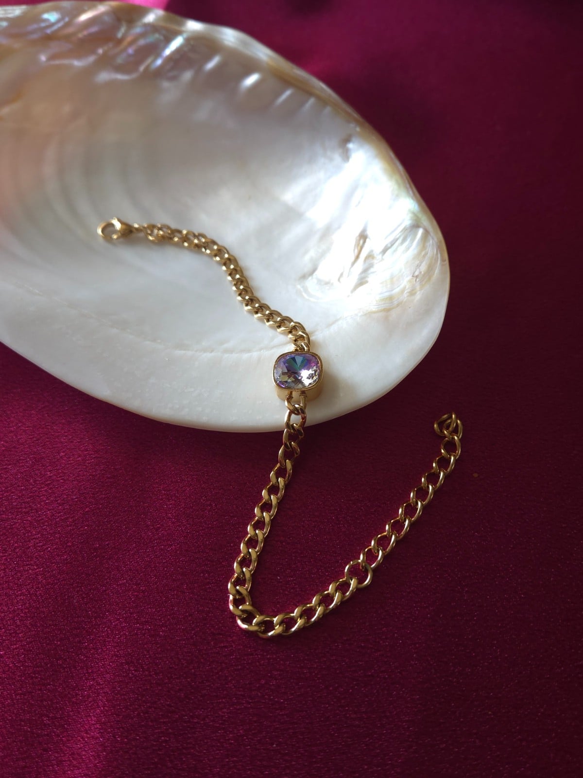 RVS armband ingelegd met Oostenrijks kristal - goud - 118121 RVS armband ingelegd met Oostenrijks kristal - Goud