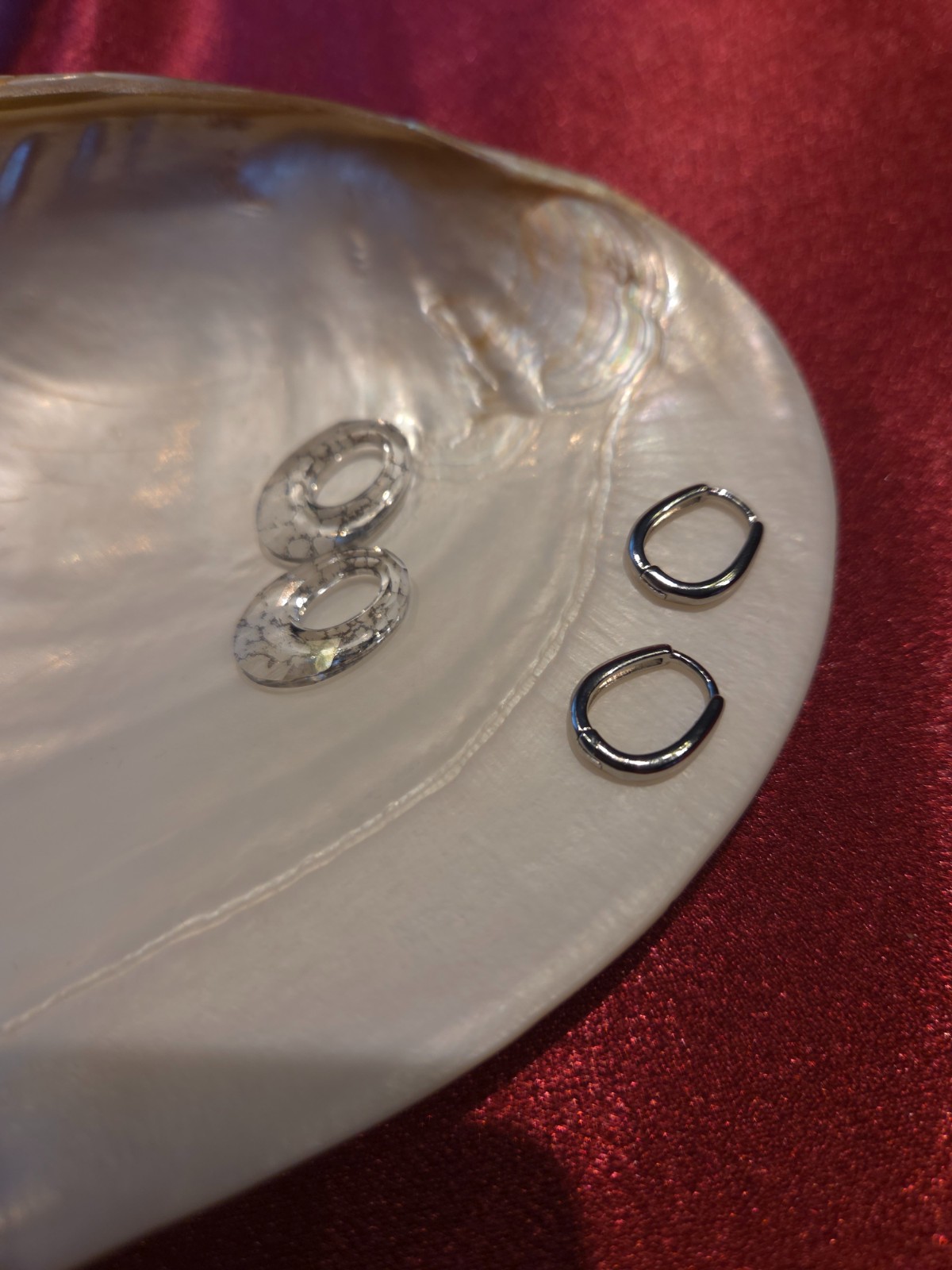 RVS creolen met kristallen hanger - 120027 RVS creolen met kristallen hanger