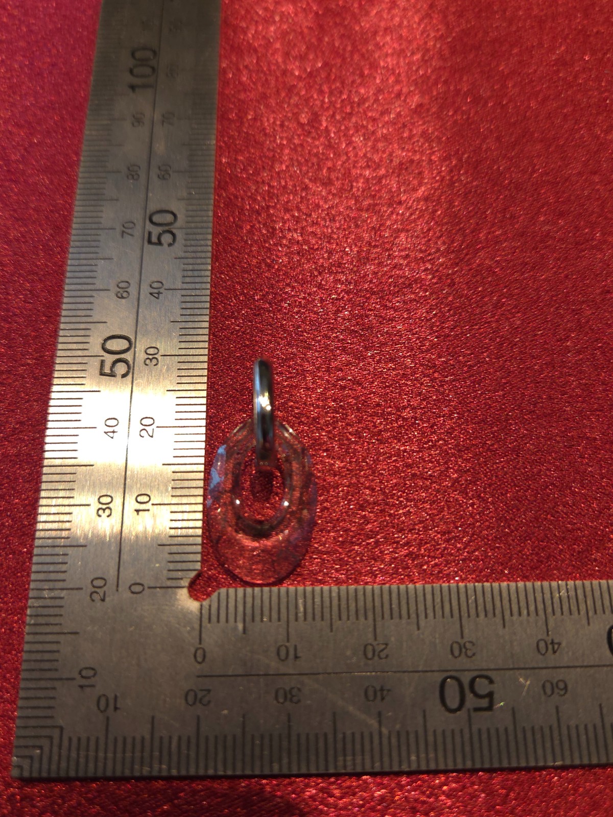 RVS creolen met kristallen hanger - 120032 RVS creolen met kristallen hanger