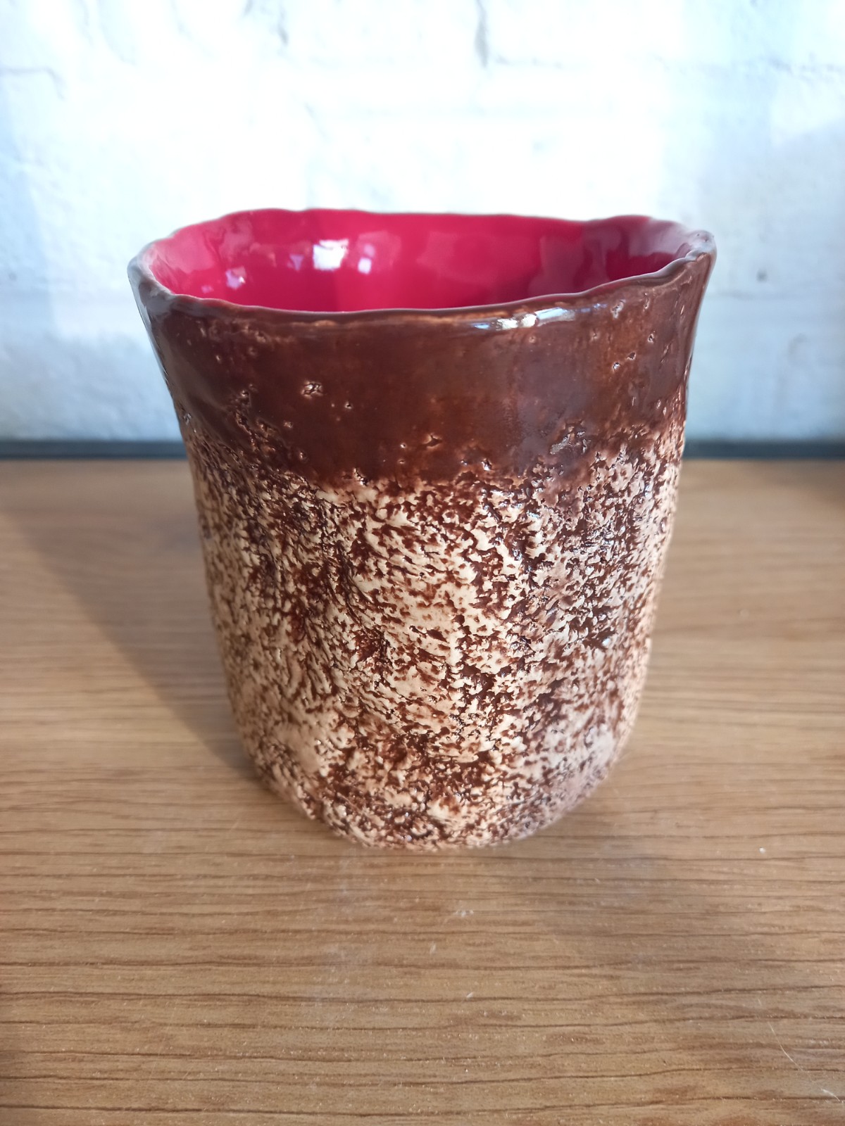 Set keramieken koffie/thee mok en schotel klaproos