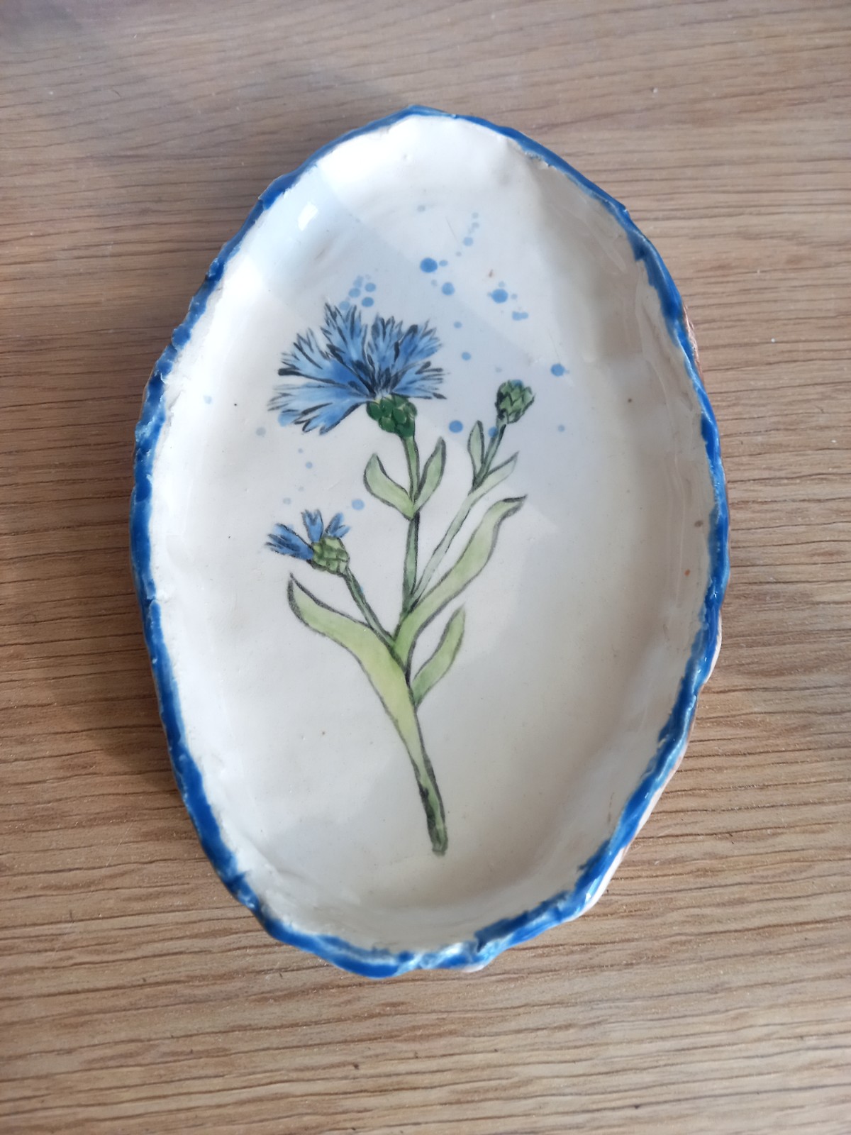 Set keramieken koffie/thee mok en schotel korenbloem - 121261 Set keramieken koffie/thee mok en schotel korenbloem