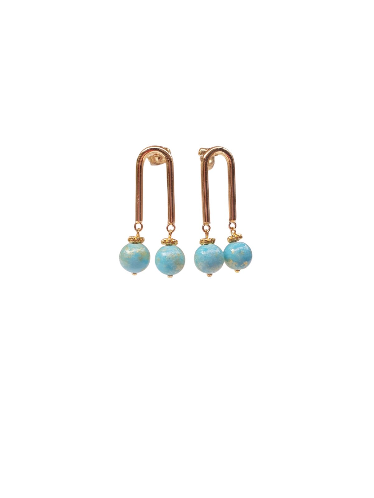 Turquoise jade oorbellen