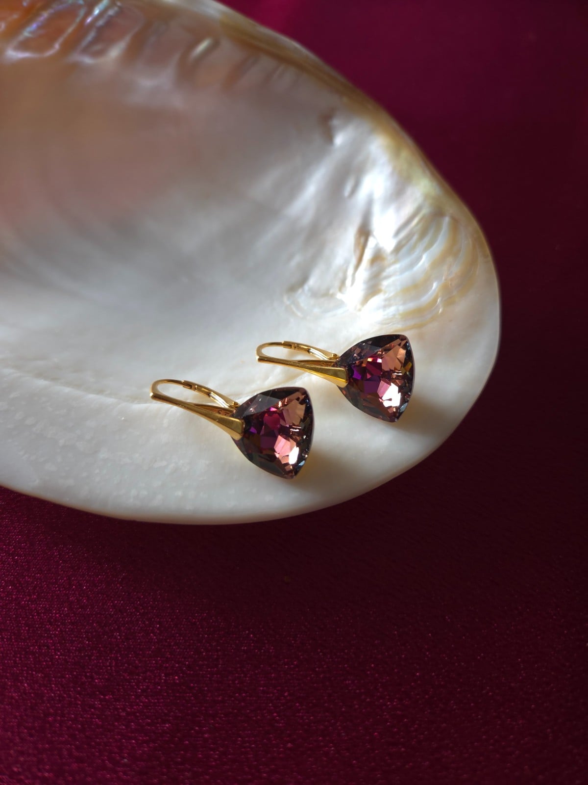 Vergulde leverback oorbellen met Oostenrijks kristal - 118144 Vergulde leverback oorbellen met Oostenrijks kristal