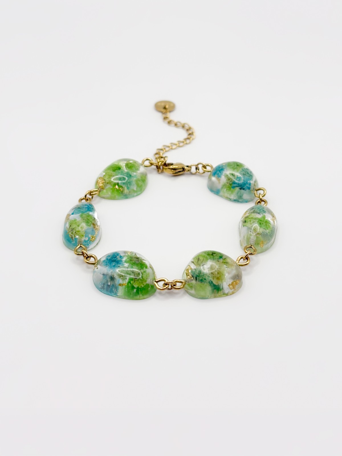 Armband met Steenvormige Hangers Gevuld met Echt Gipskruid uit Luxemb… - 125619 Armband met Steenvormige Hangers Gevuld met Echt Gipskruid uit Luxemburg (Forgotten Gardens)