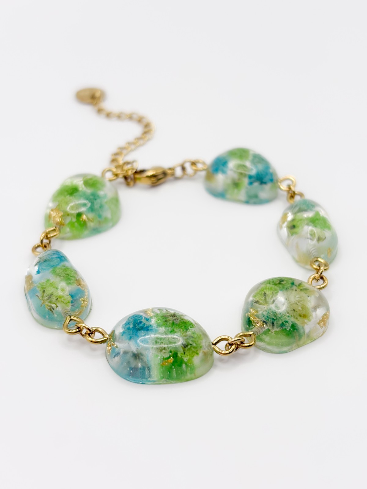 Armband met Steenvormige Hangers Gevuld met Echt Gipskruid uit Luxemb… - 125620 Armband met Steenvormige Hangers Gevuld met Echt Gipskruid uit Luxemburg (Forgotten Gardens)