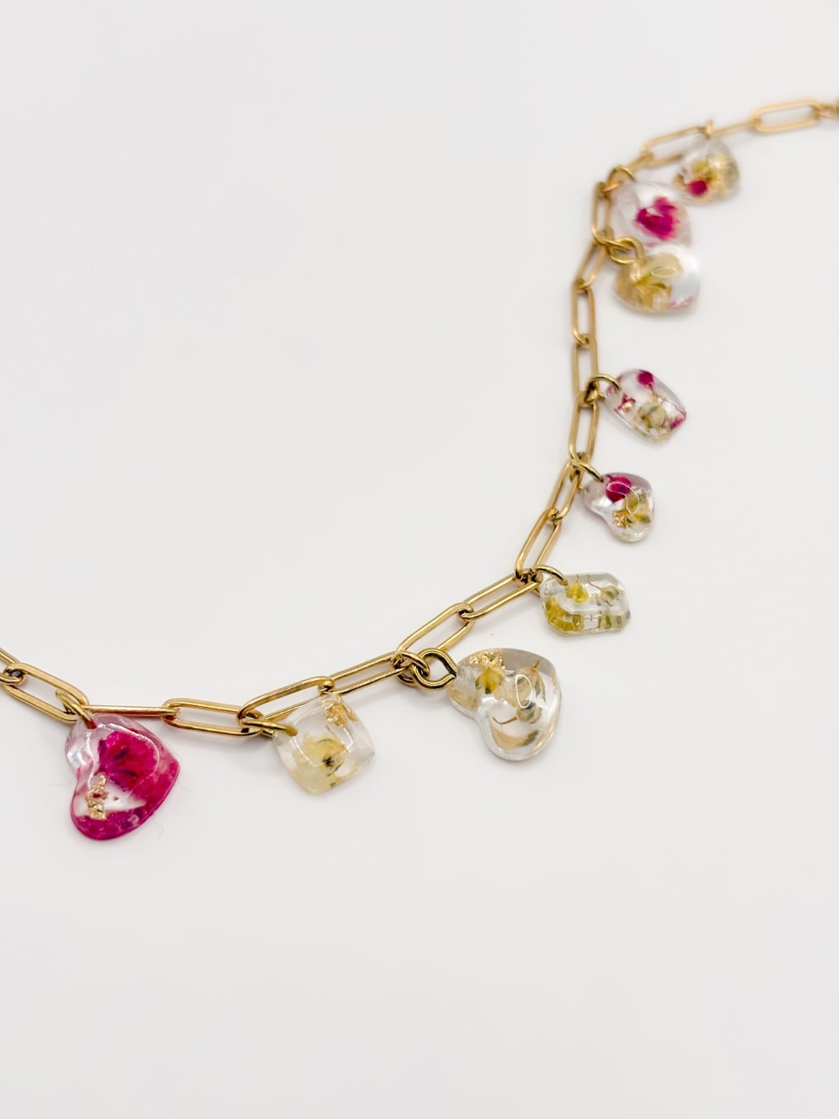 Bedelarmband met Bedels gevuld met Echte Bloemen uit Lugano (Strawber… - 125703 Bedelarmband met Bedels gevuld met Echte Bloemen uit Lugano (Strawberry Lemonade)