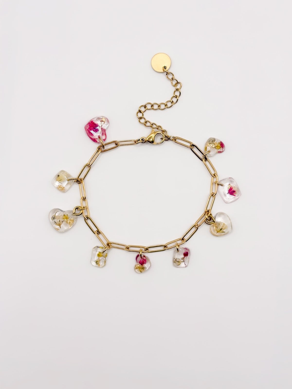 Bedelarmband met Bedels gevuld met Echte Bloemen uit Lugano (Strawber… - 125704 Bedelarmband met Bedels gevuld met Echte Bloemen uit Lugano (Strawberry Lemonade)