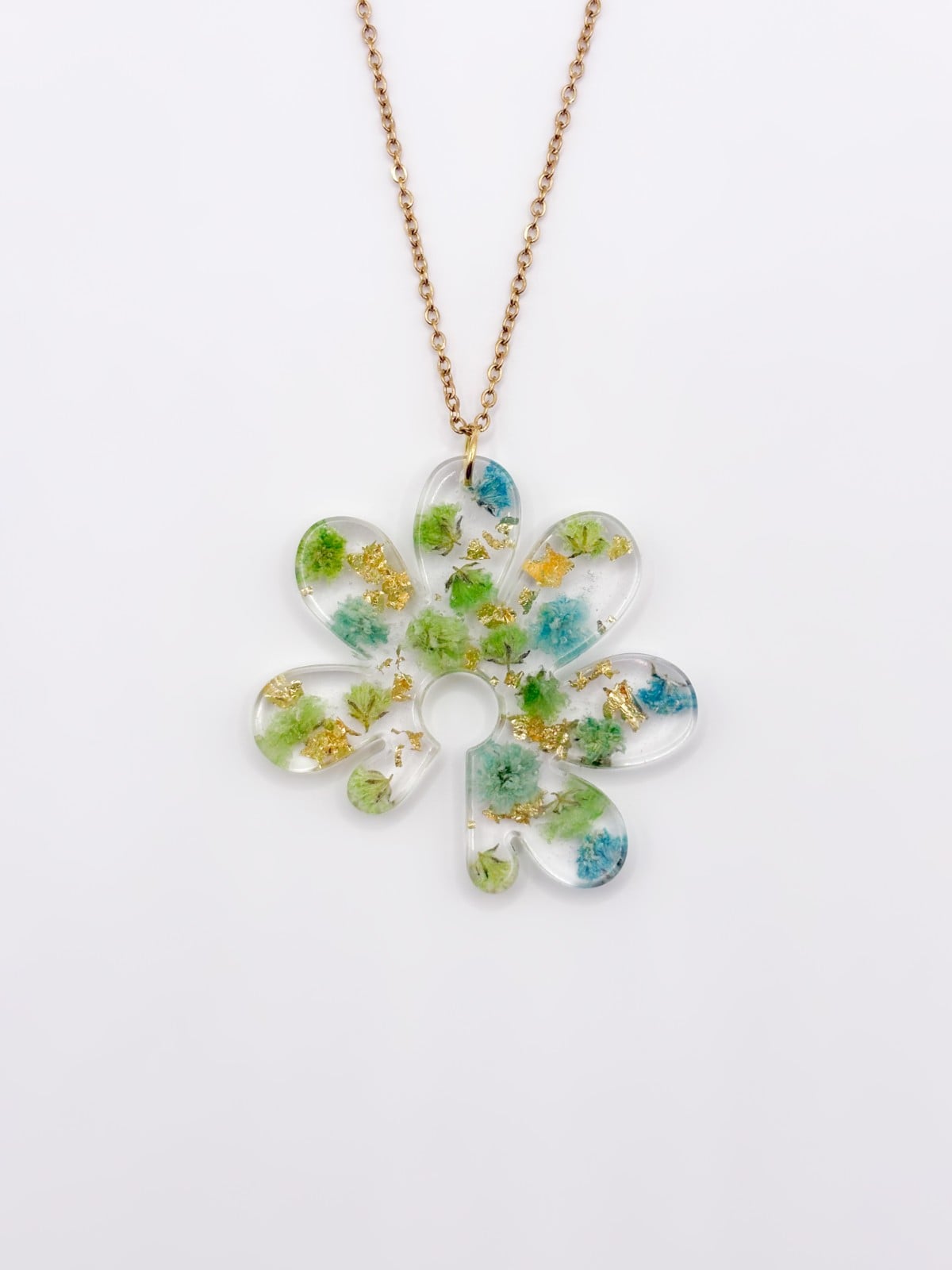 Bloemvormige Statement Ketting met Echte Bloemen uit Luxemburg (Forgo… - 125568 Bloemvormige Statement Ketting met Echte Bloemen uit Luxemburg (Forgotten Gardens)
