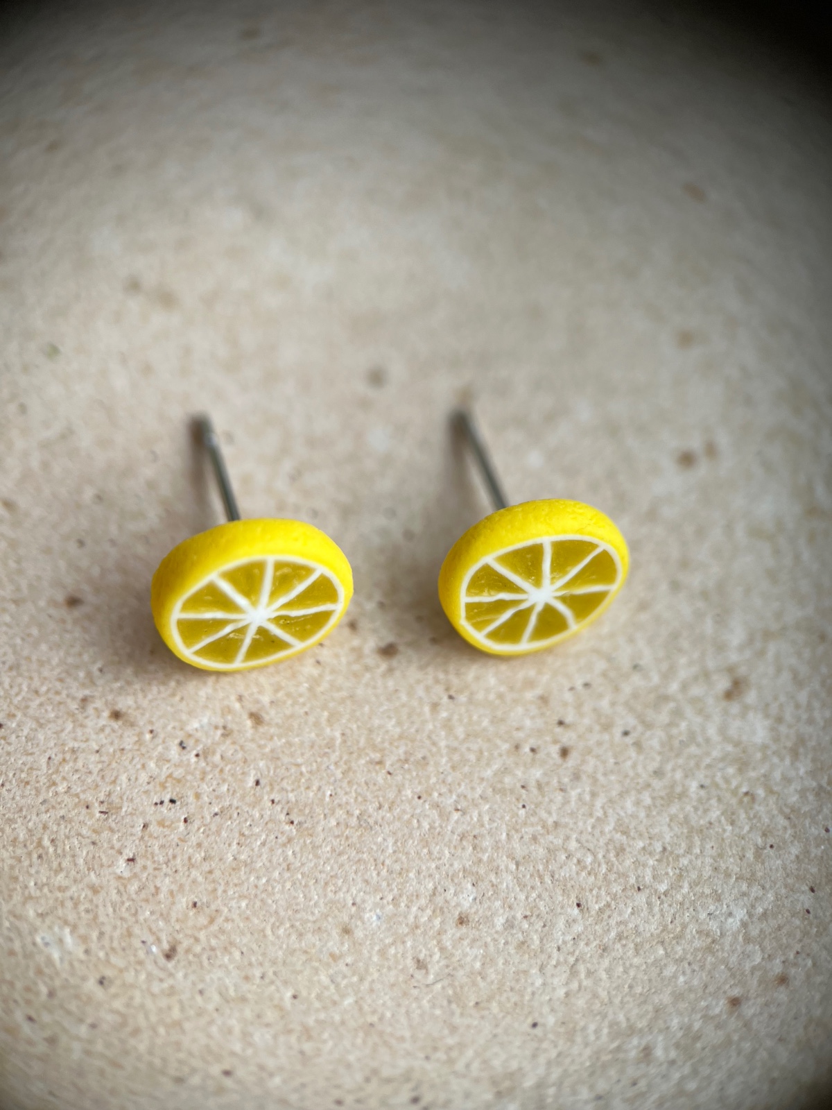 Citroenschijf oorbellen
