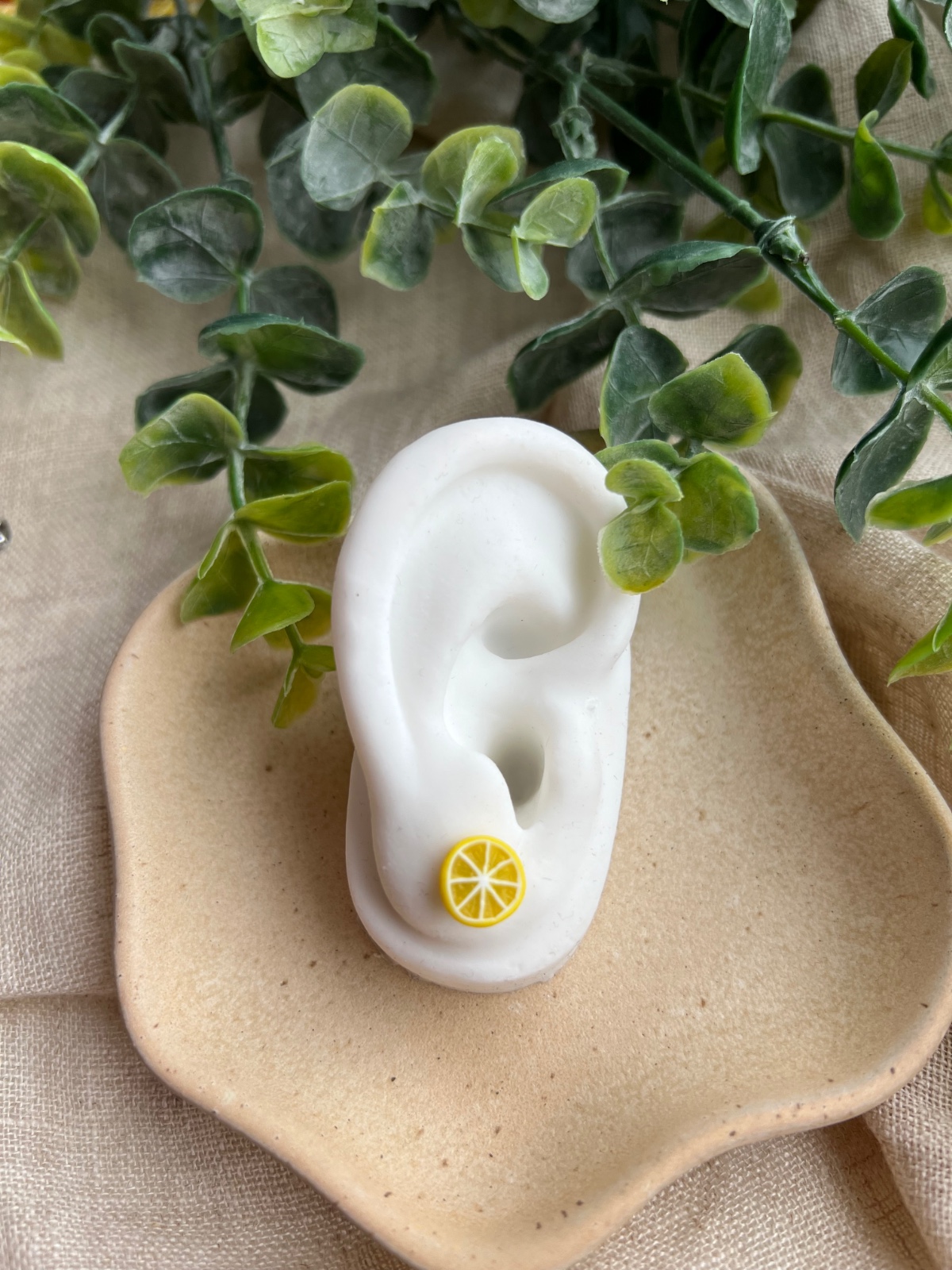 Citroenschijf oorbellen