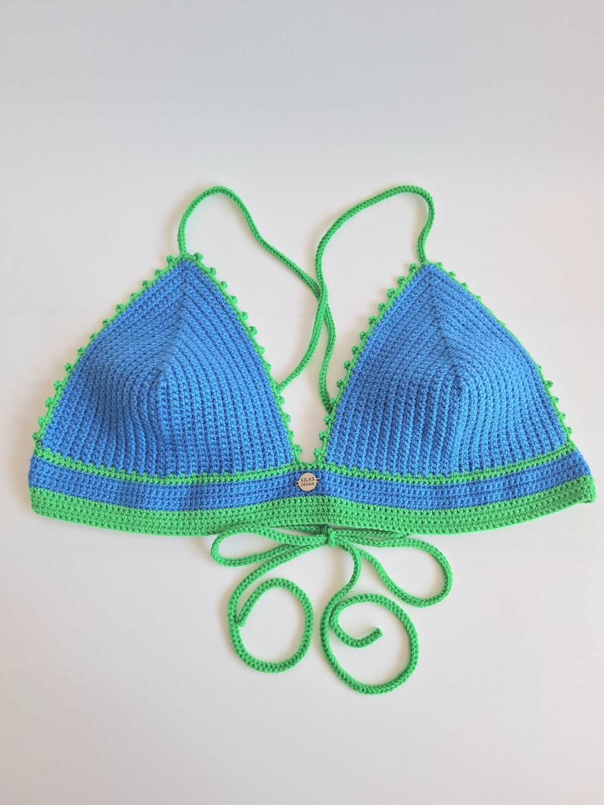 Gehaakt topje | Blauw en groen