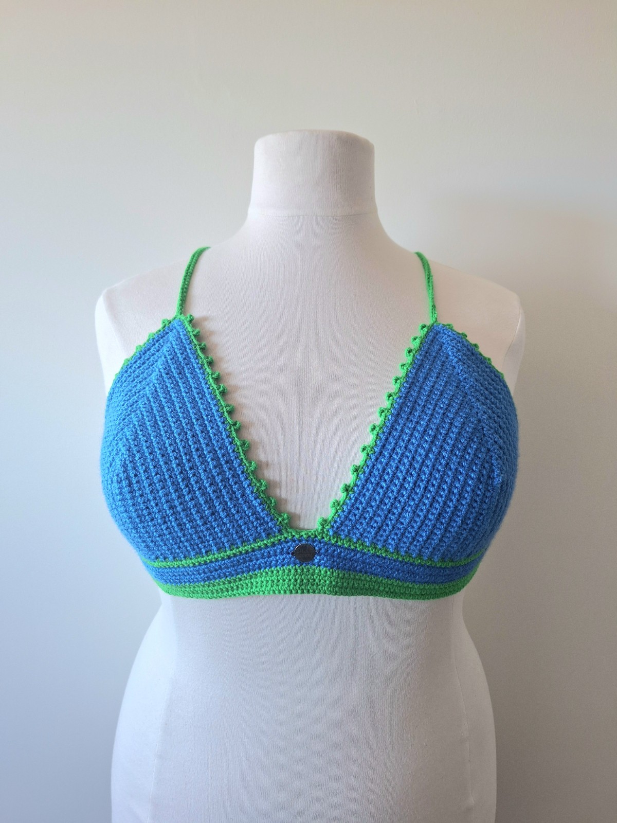 Gehaakt topje | Blauw en groen