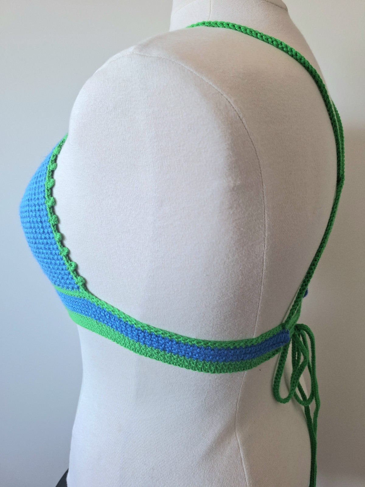 Gehaakt topje | Blauw en groen