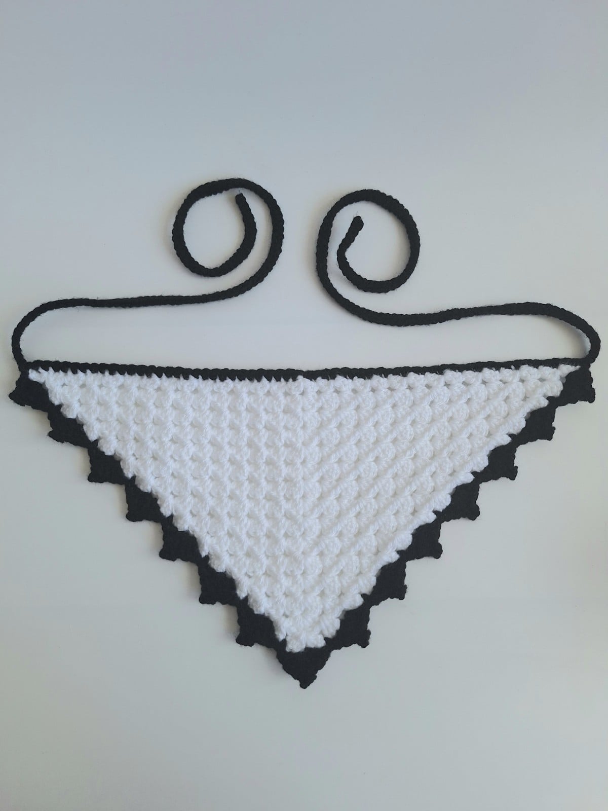 Gehaakte bandana | Wit en zwart