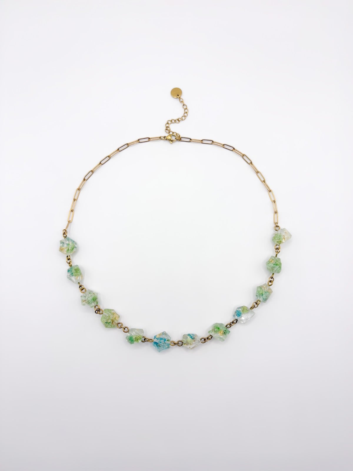 Kristalvormige Kralen Ketting met Echte Bloemen uit Luxemburg (Forgot… - 125562 Kristalvormige Kralen Ketting met Echte Bloemen uit Luxemburg (Forgotten Gardens)