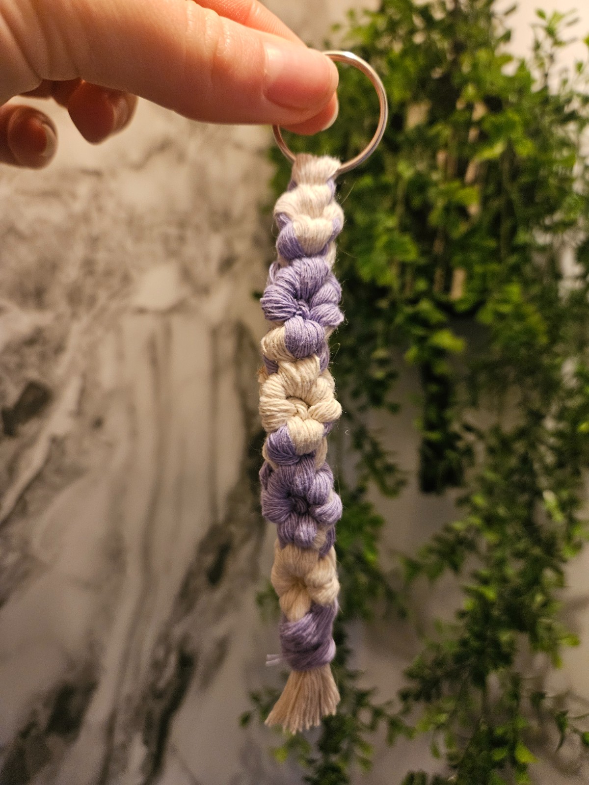 Macramé flower sleutelhanger