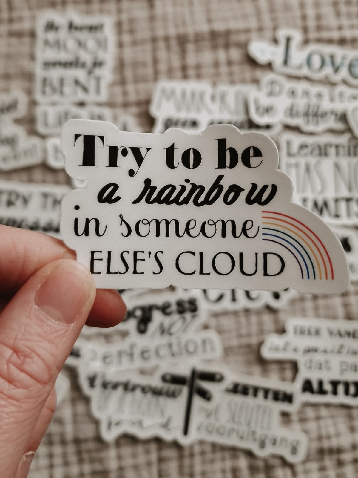 Motiverende quote stickerset, engelse set 10 stuks