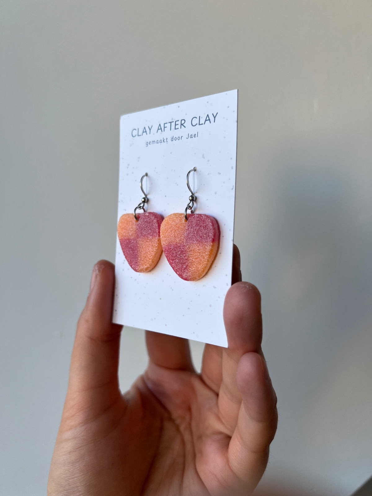 Perzik snoepjes oorbellen