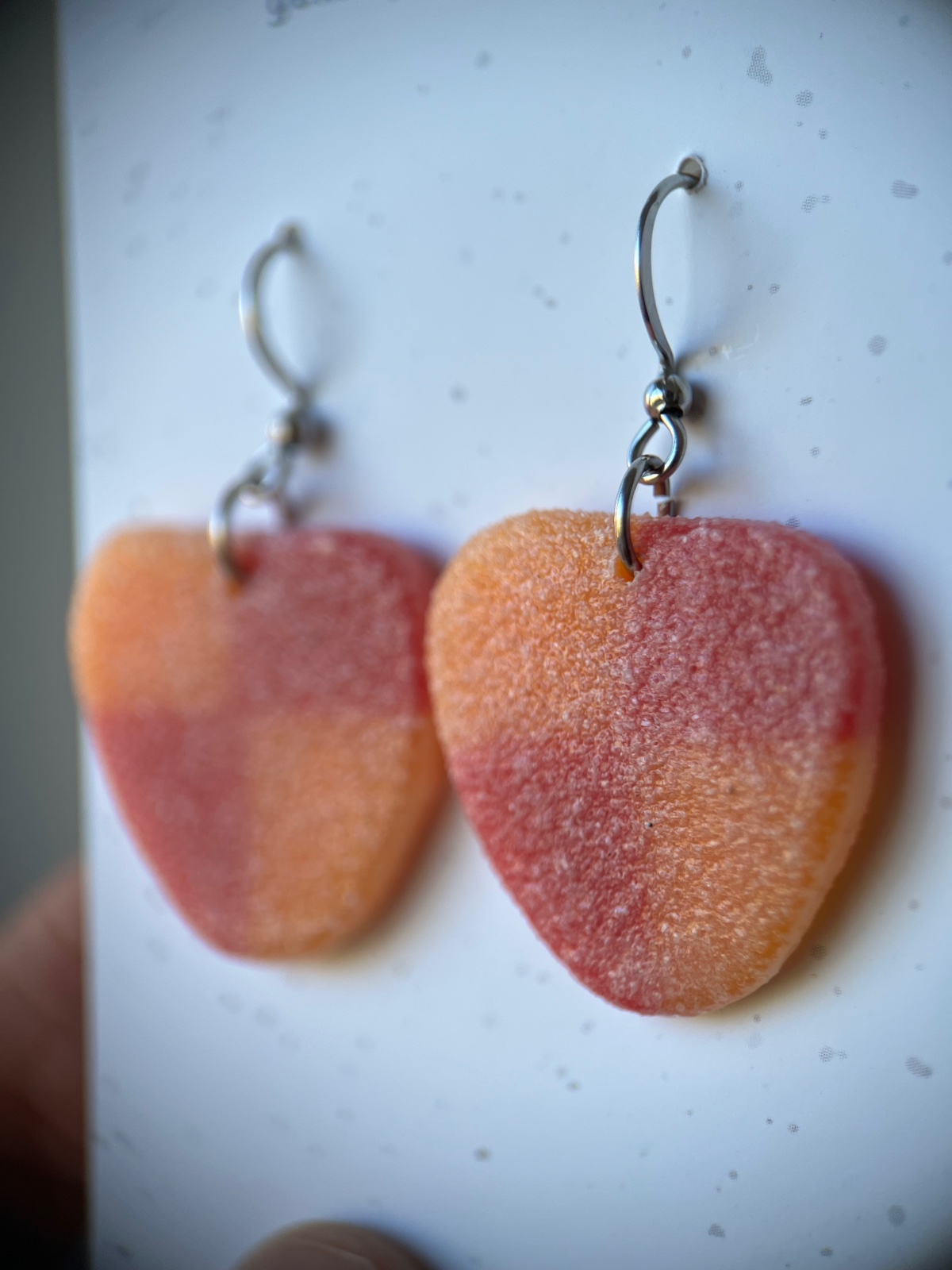 Perzik snoepjes oorbellen