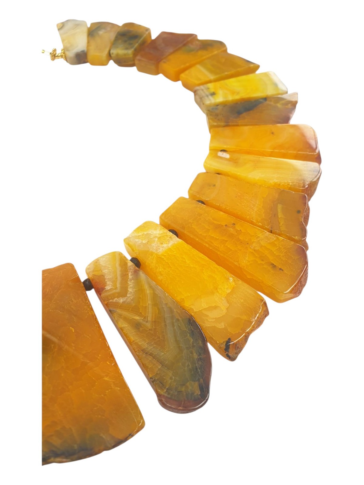 Unieke statement ketting met agaat en Maleisische jade