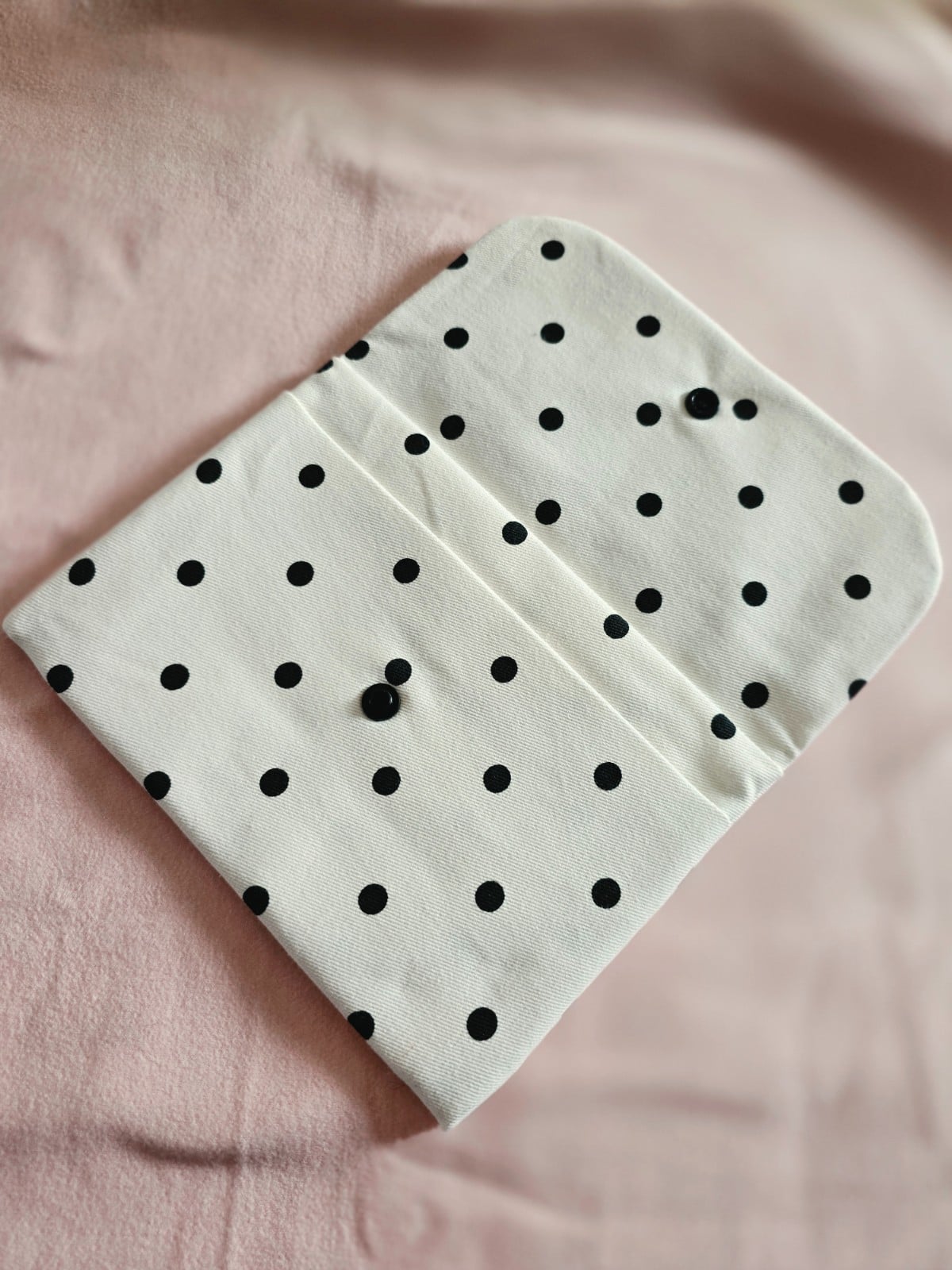 Black & White Dot Clutch – Modern Handmade Essential