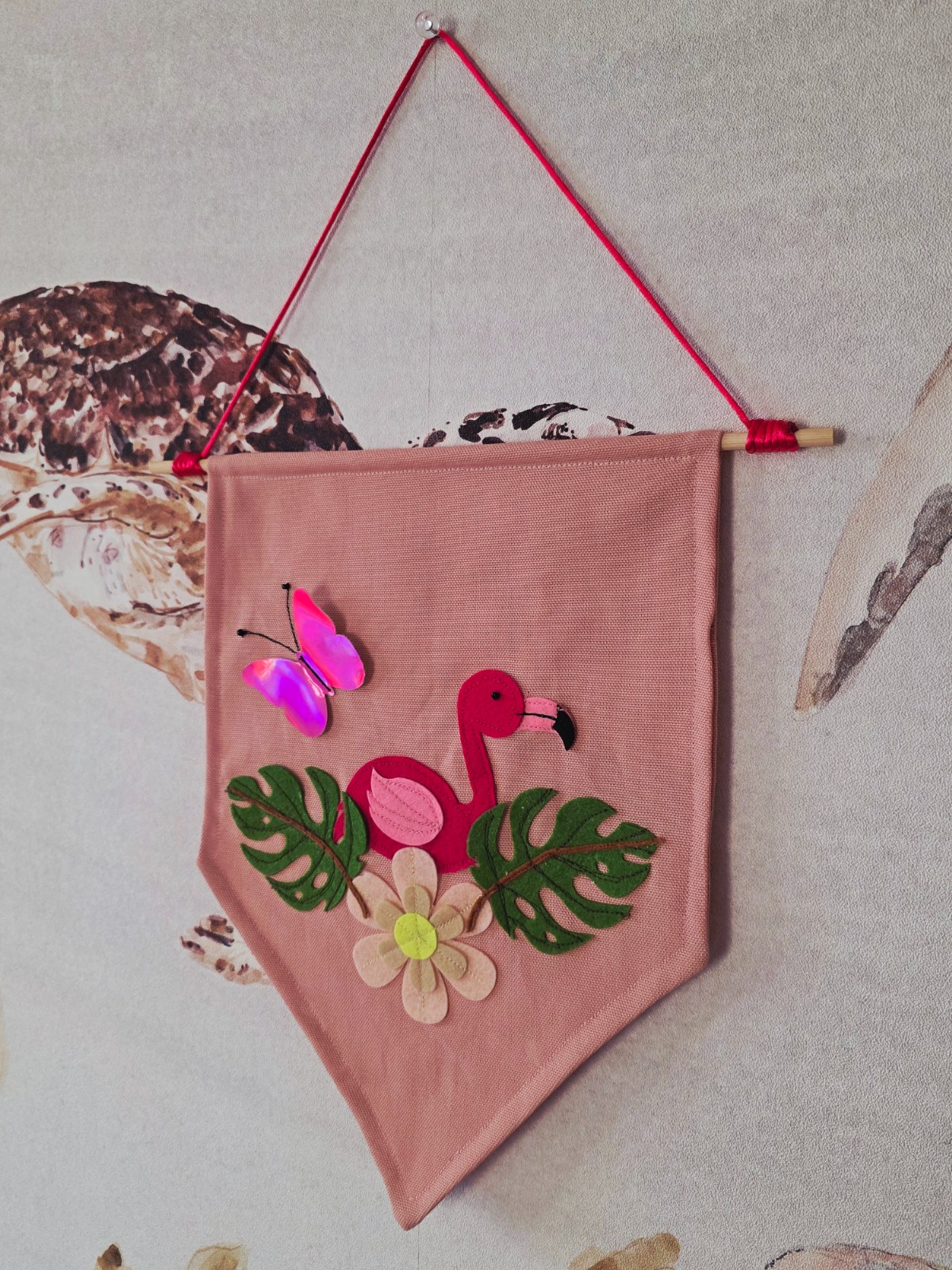 Flamingo en vlinder