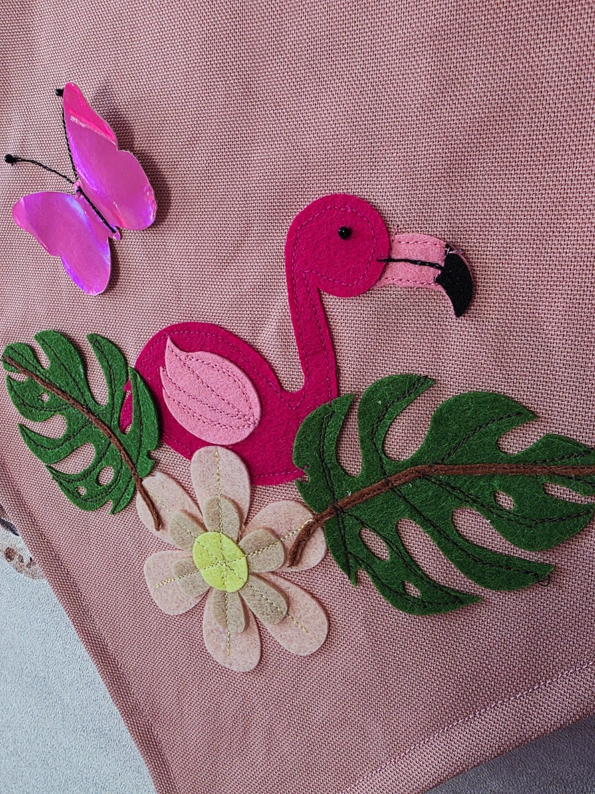 Flamingo en vlinder