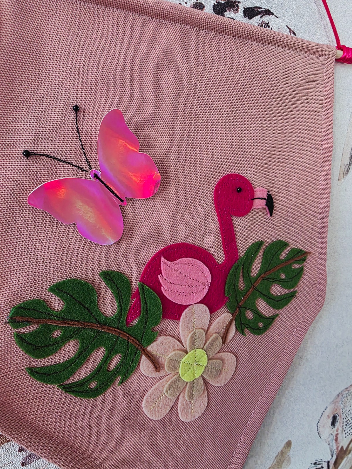 Flamingo en vlinder