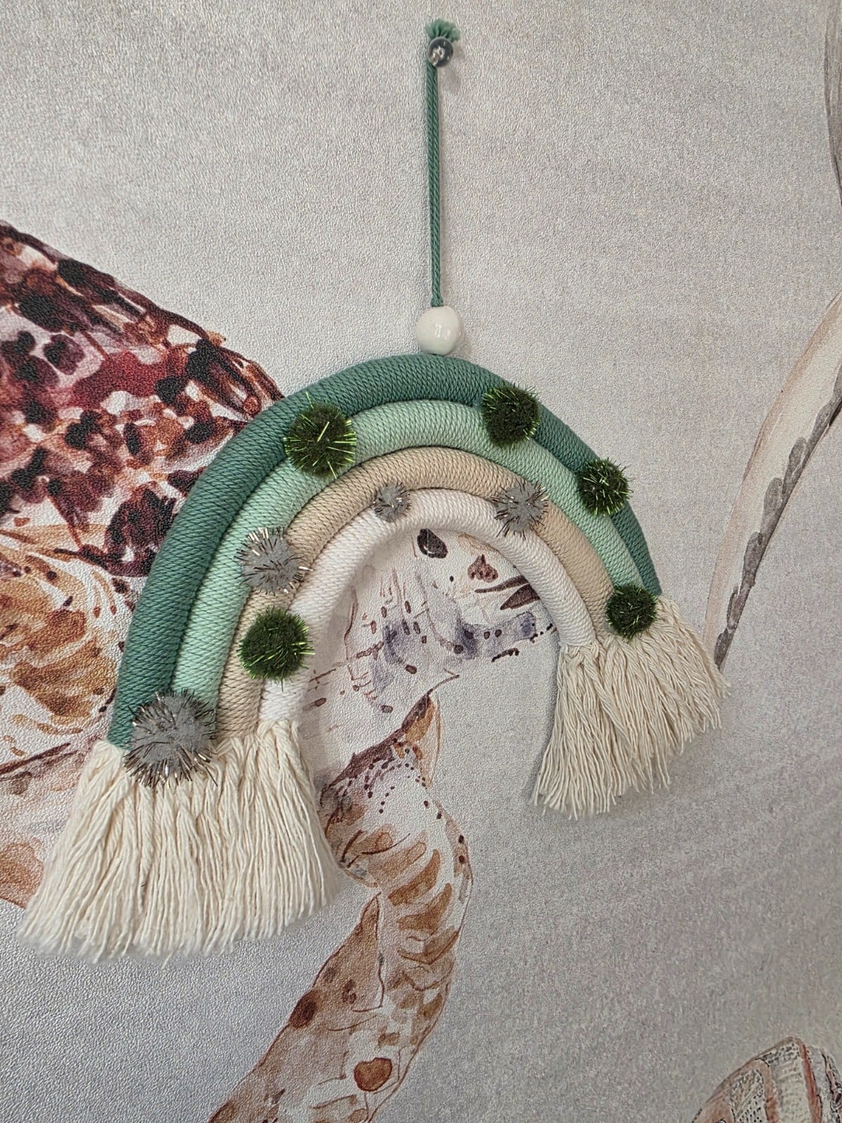 Forest PomPom Rainbow – Naturel Wandhanger voor de Kinderkamer - 130921 Forest PomPom Rainbow – Naturel Wandhanger voor de Kinderkamer