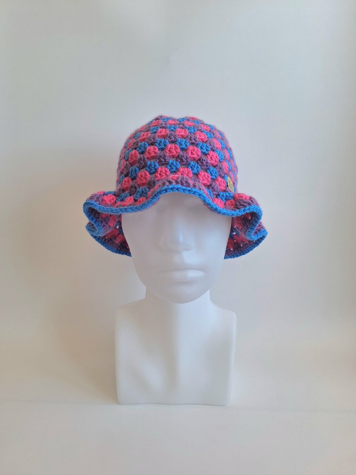 Gehaakte bucket hat | Pride biseksuele vlag - 129972 Gehaakte bucket hat | Pride biseksuele vlag