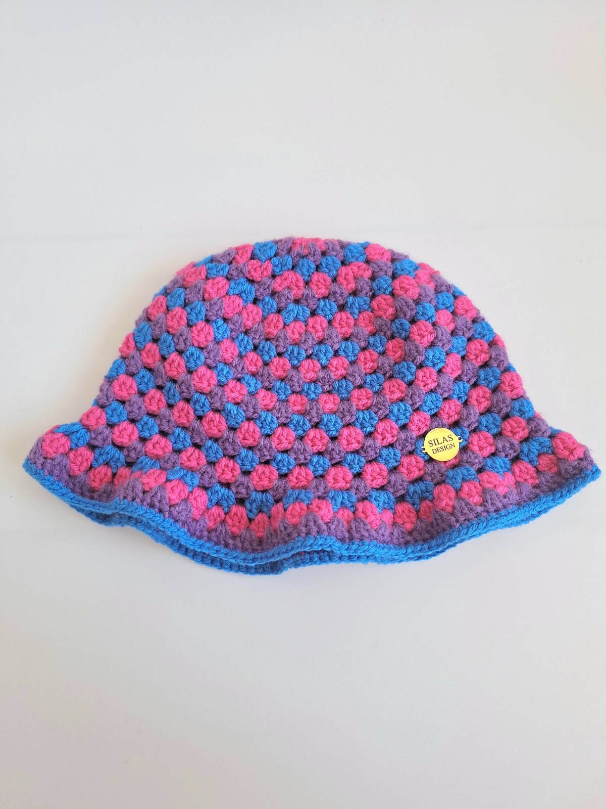 Gehaakte bucket hat | Pride biseksuele vlag - 129973 Gehaakte bucket hat | Pride biseksuele vlag