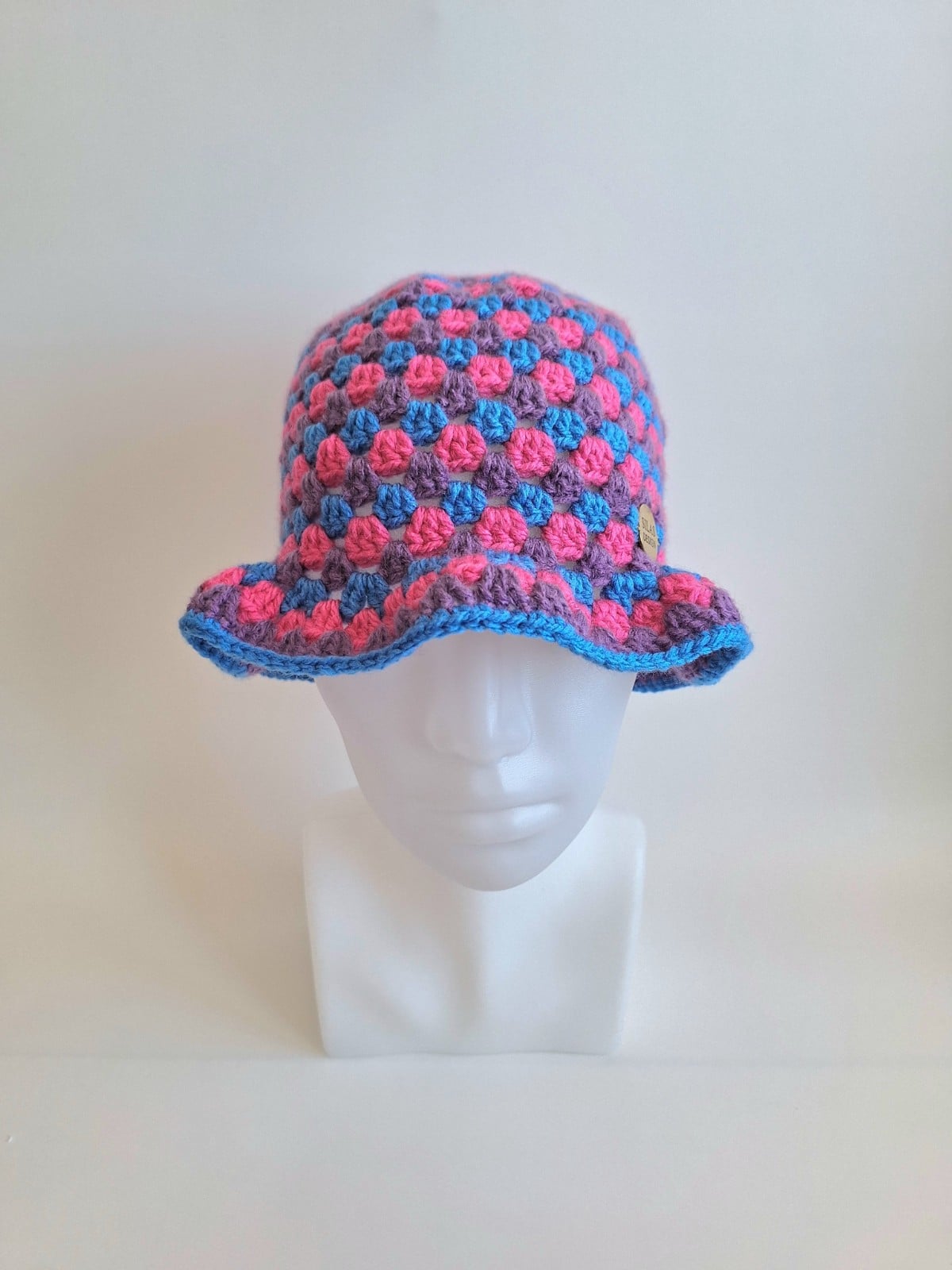 Gehaakte bucket hat | Pride biseksuele vlag - 129975 Gehaakte bucket hat | Pride biseksuele vlag