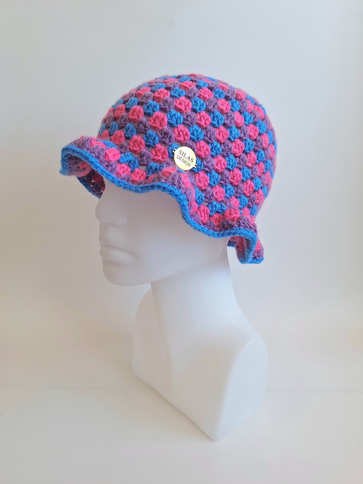 Gehaakte bucket hat | Pride biseksuele vlag - 129976 Gehaakte bucket hat | Pride biseksuele vlag