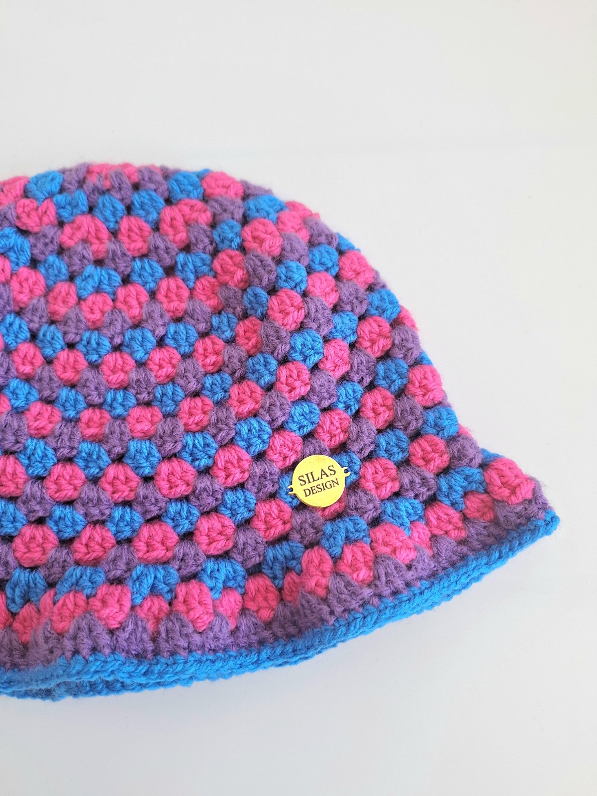 Gehaakte bucket hat | Pride biseksuele vlag - 129980 Gehaakte bucket hat | Pride biseksuele vlag