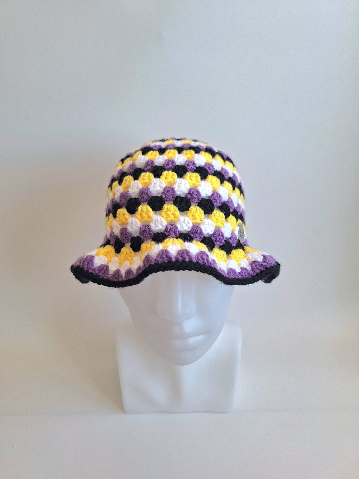 Gehaakte bucket hat | Pride non-binary vlag - 129995 Gehaakte bucket hat | Pride non-binary vlag