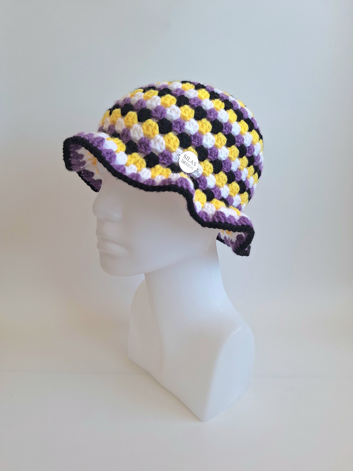 Gehaakte bucket hat | Pride non-binary vlag - 129996 Gehaakte bucket hat | Pride non-binary vlag