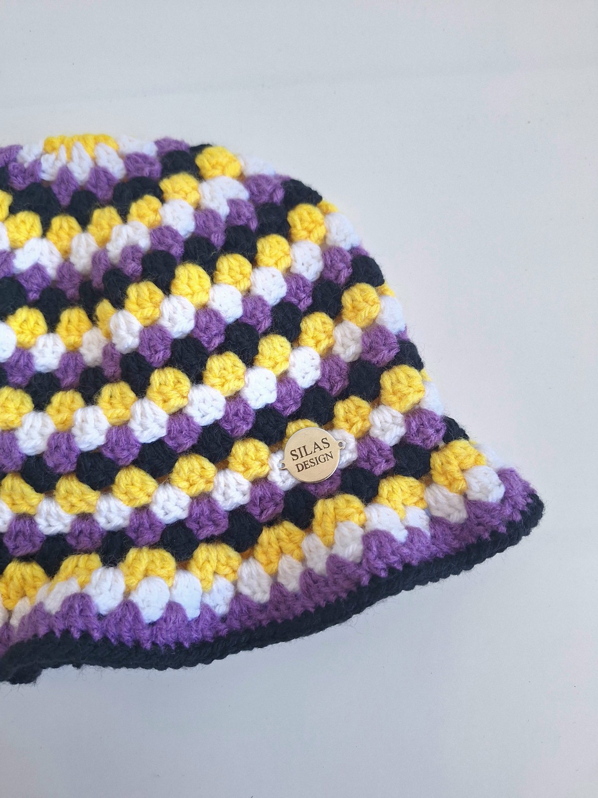 Gehaakte bucket hat | Pride non-binary vlag - 130000 Gehaakte bucket hat | Pride non-binary vlag