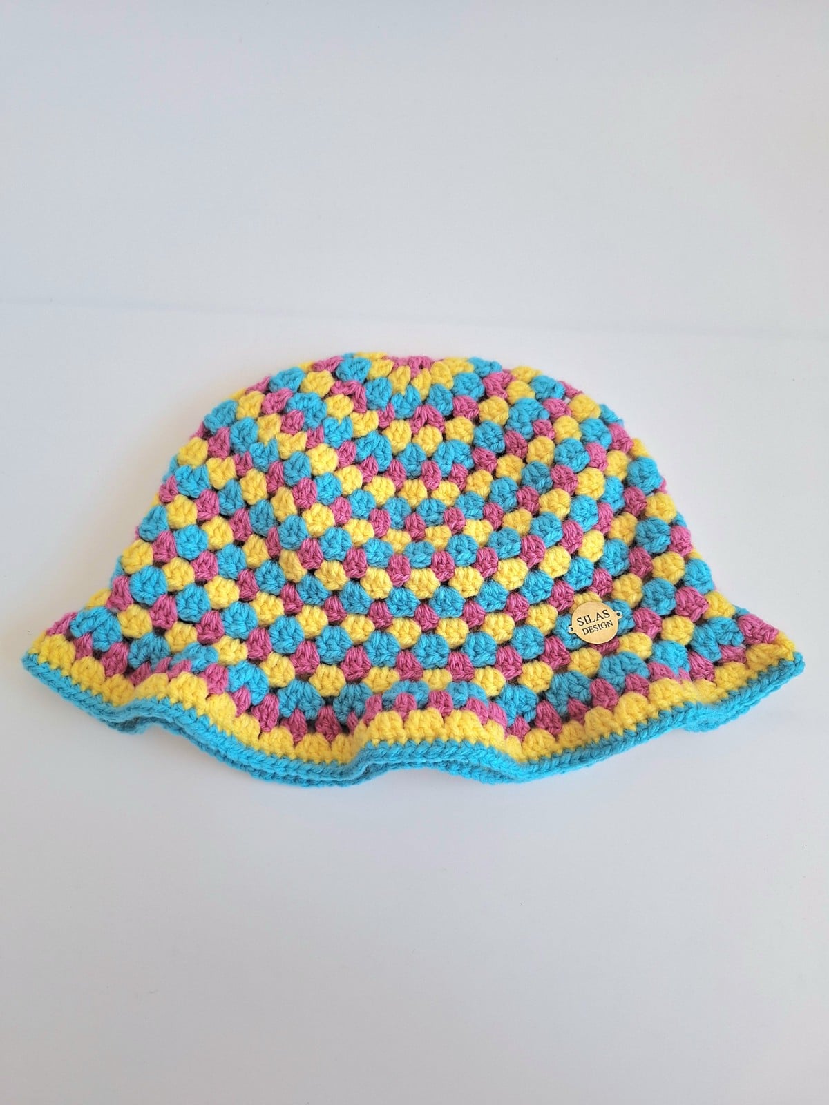 Gehaakte bucket hat | Pride panseksuele vlag - 129983 Gehaakte bucket hat | Pride panseksuele vlag