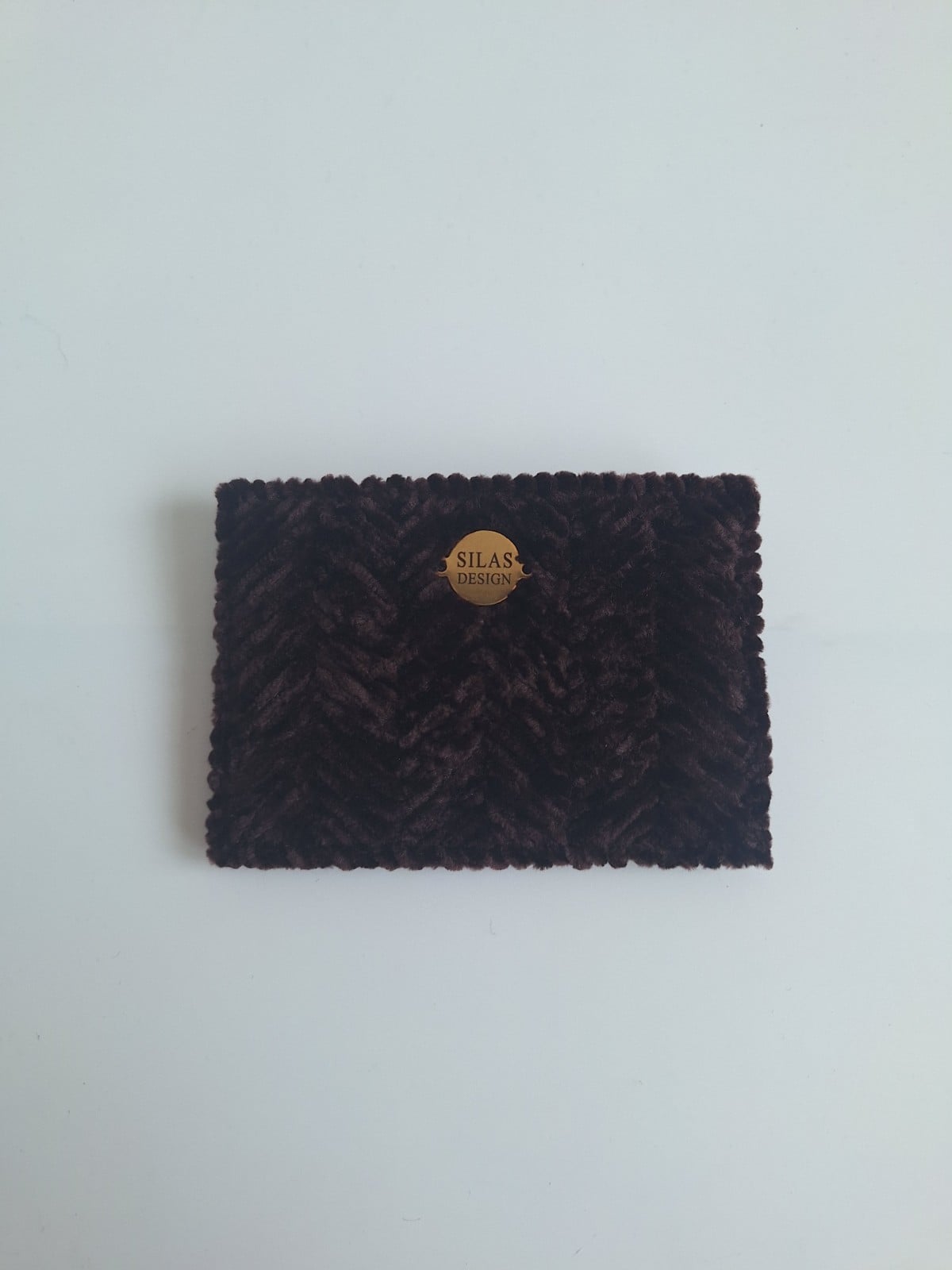 Geweven pasjeshouder | Donkerbruin velvet look - 130093 Geweven pasjeshouder | Donkerbruin velvet look