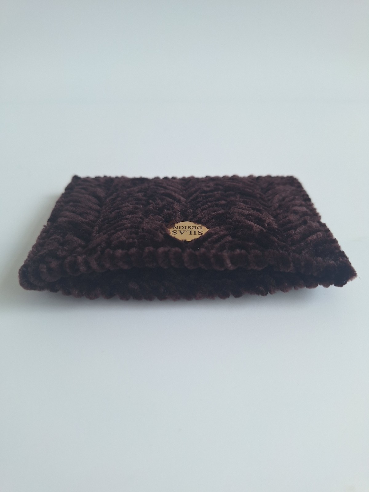 Geweven pasjeshouder | Donkerbruin velvet look - 130095 Geweven pasjeshouder | Donkerbruin velvet look