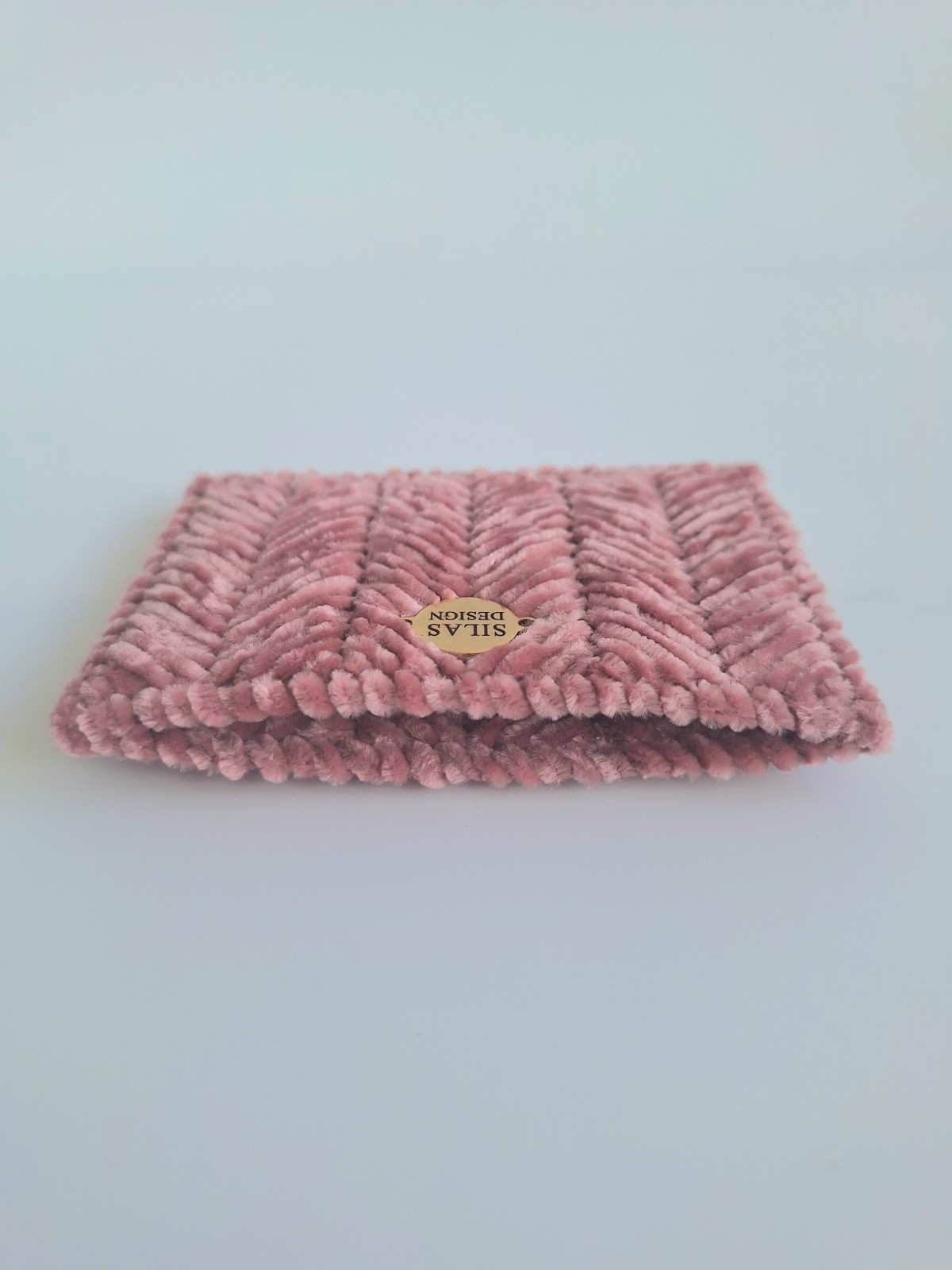 Geweven pasjeshouder | Mauve velvet look